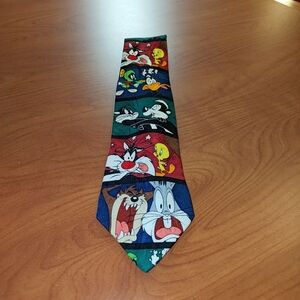 Vintage 1998 Looney Tunes Silk Necktie: Cartoon Characters
